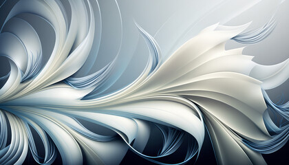 Blue and white modern wispy abstract background created with Generative AI technology
