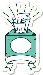 sticker of tattoo style box of tissues