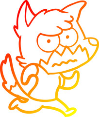 warm gradient line drawing cartoon annoyed fox