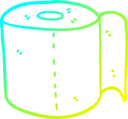 cold gradient line drawing cartoon toilet roll