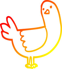 warm gradient line drawing cartoon pigeon