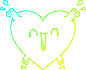cold gradient line drawing cartoon healthy heart