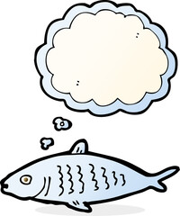 cartoon fish with thought bubble