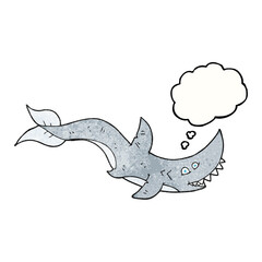 thought bubble textured cartoon shark