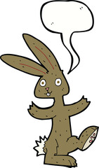 cartoon rabbit with speech bubble