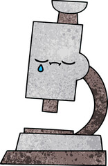 retro grunge texture cartoon microscope