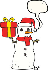 speech bubble cartoon snowman