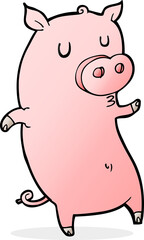 funny cartoon pig