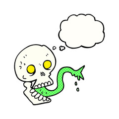thought bubble cartoon spooky halloween skull