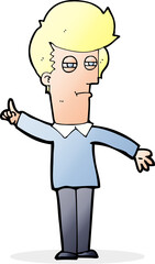 cartoon man narrowing eyes