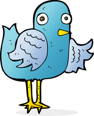 cartoon bird waving wing