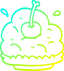 cold gradient line drawing cartoon huge ice cream dessert