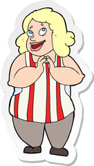sticker of a cartoon happy cook