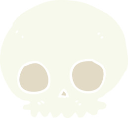 flat color style cartoon skull