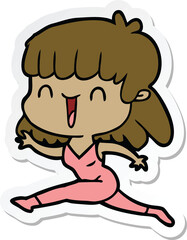 sticker of a cartoon woman