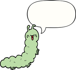 cartoon caterpillar and speech bubble