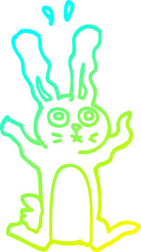 recommend clip art: cold gradient line drawing cartoon excited rabbit