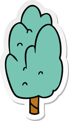sticker cartoon doodle single green tree