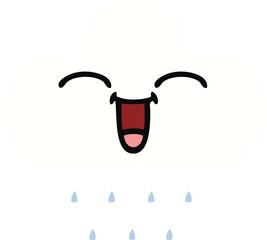 flat color retro cartoon rain cloud