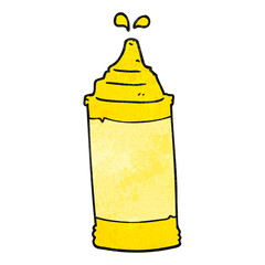 textured cartoon mustard bottle