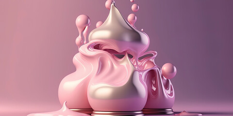 abstract liquid pink shapes. abstract background desing with pastel pink color