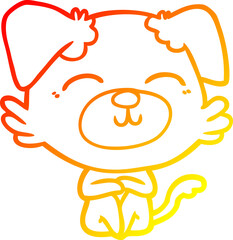 warm gradient line drawing cartoon dog