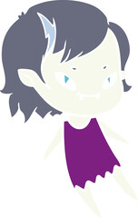 flat color style cartoon friendly vampire girl