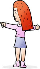 cartoon woman pointing
