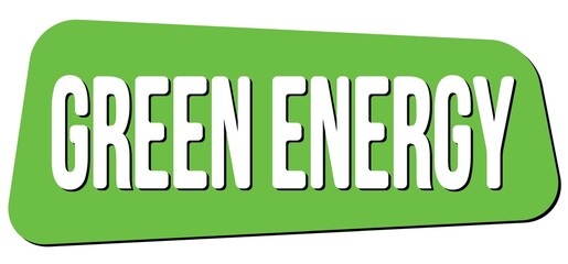Fototapeta premium GREEN ENERGY text on green trapeze stamp sign.