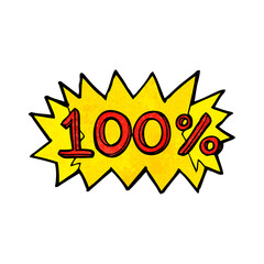 cartoon 100% symbol