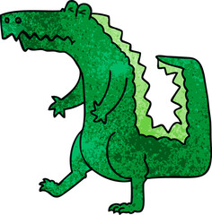 quirky hand drawn cartoon crocodile