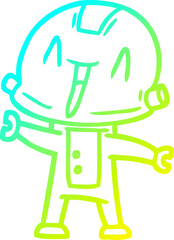 cold gradient line drawing cartoon robot