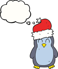 thought bubble cartoon penguin