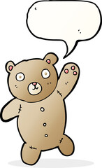 Obraz na płótnie Canvas cartoon cute teddy bear with speech bubble