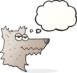 thought bubble cartoon wolf head