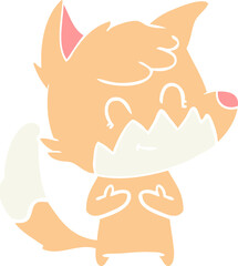 flat color style cartoon friendly fox