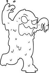 line drawing cartoon slime monster