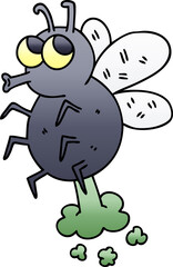 quirky gradient shaded cartoon fly