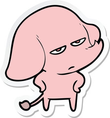 sticker of a annoyed cartoon elephant