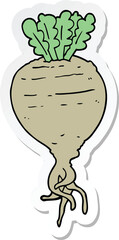 sticker of a cartoon root vegetable