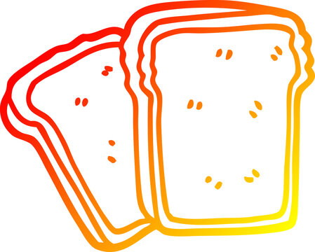 recommend clip art: warm gradient line drawing cartoon toast