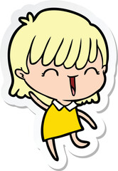 sticker of a cartoon woman