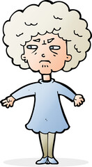 cartoon bitter old woman