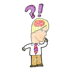 cartoon man asking question