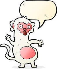 funny cartoon monkey with speech bubble