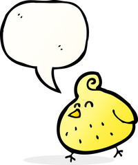 cartoon bird with speech bubble