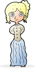 cartoon happy woman