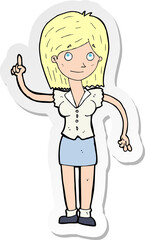 sticker of a cartoon woman with idea