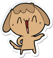 sticker of a cute cartoon dog