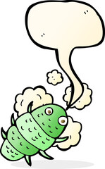 cartoon bug with speech bubble